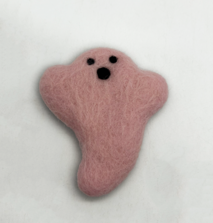 Handcrafted Needle-Felted Wool Ghost Charms